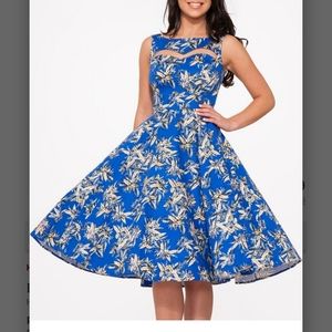 Hearts & Roses London Blue Floral Jacinta Dress